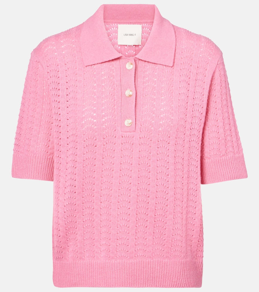 Lisa Yang Masy Cashmere Polo Sweater In Pink