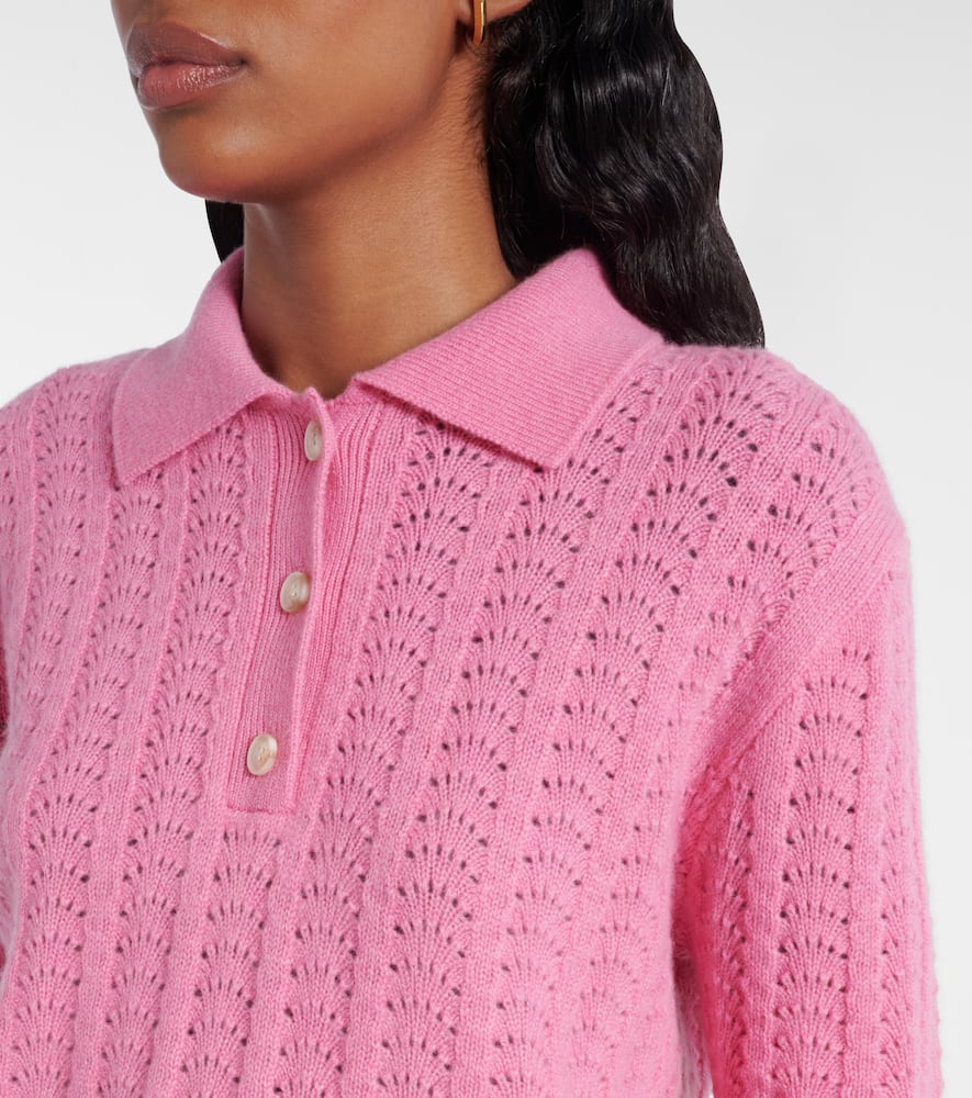 Lisa Yang Masy Cashmere Polo Sweater In Pink