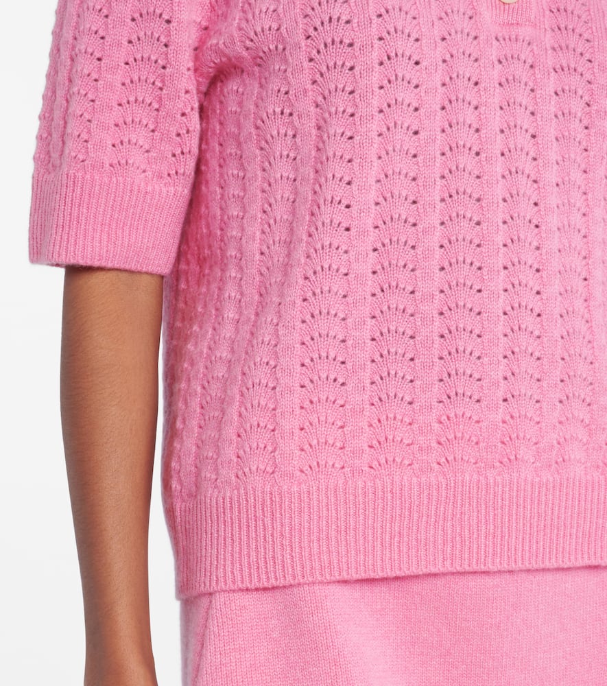 Lisa Yang Masy Cashmere Polo Sweater In Pink