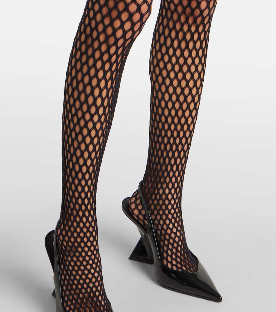 Wardrobe.nyc Rhw Web Wool-blend Tights In Black