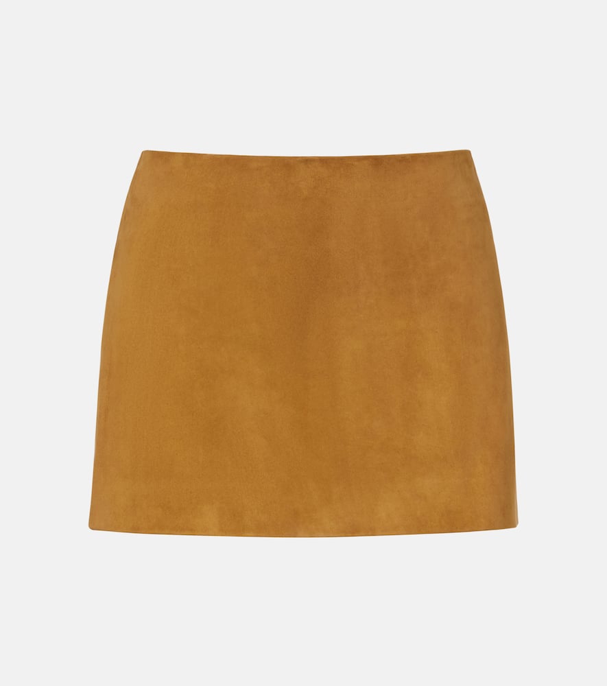 Khaite Jett Suede Miniskirt In Brown