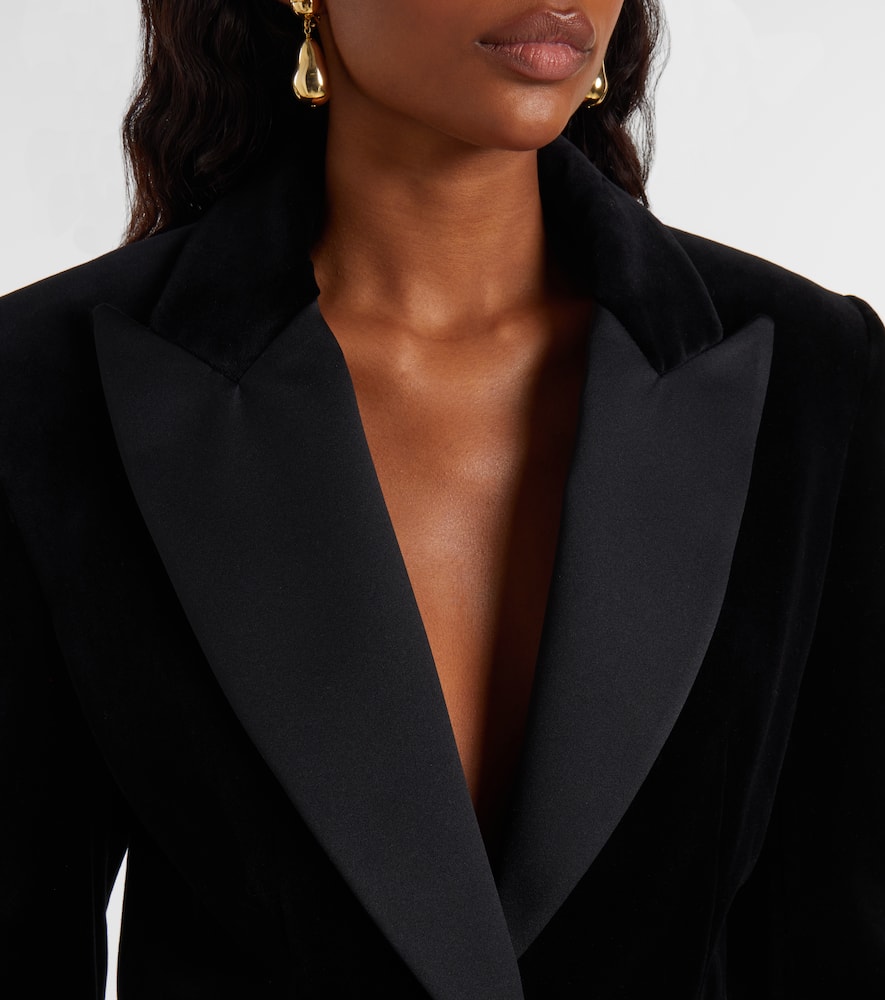 Costarellos Cotton Velvet Blazer In Black