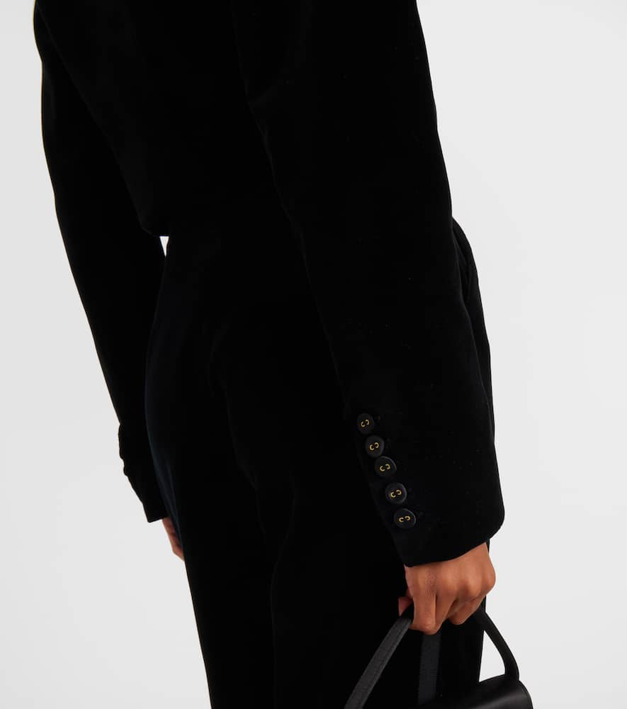 Costarellos Cotton Velvet Blazer In Black