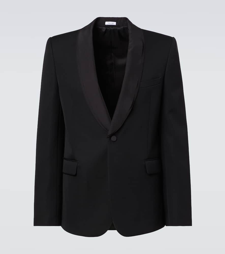 Alexander Mcqueen Tailored Wool Blazer Flap Pockets In Black