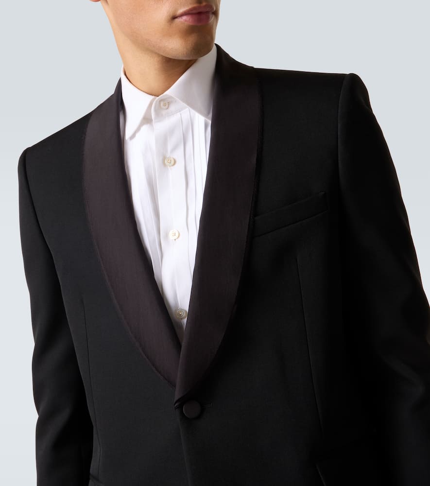 Alexander Mcqueen Tailored Wool Blazer Flap Pockets In Black
