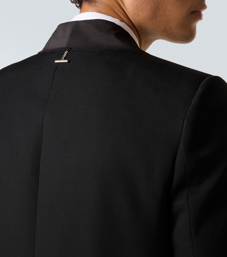 Alexander Mcqueen Tailored Wool Blazer Flap Pockets In Black