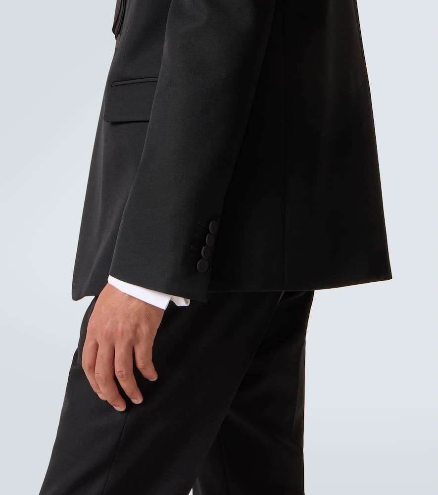 Alexander Mcqueen Tailored Wool Blazer Flap Pockets In Black