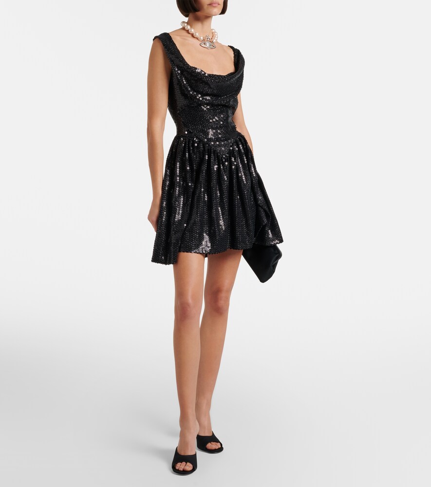 Vivienne Westwood Mini Sunday sequined draped corset dress
