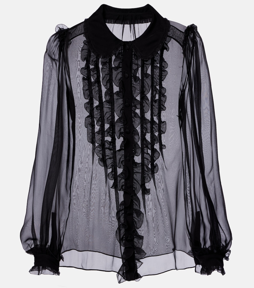 Dolce & Gabbana Ruffled sheer silk blouse