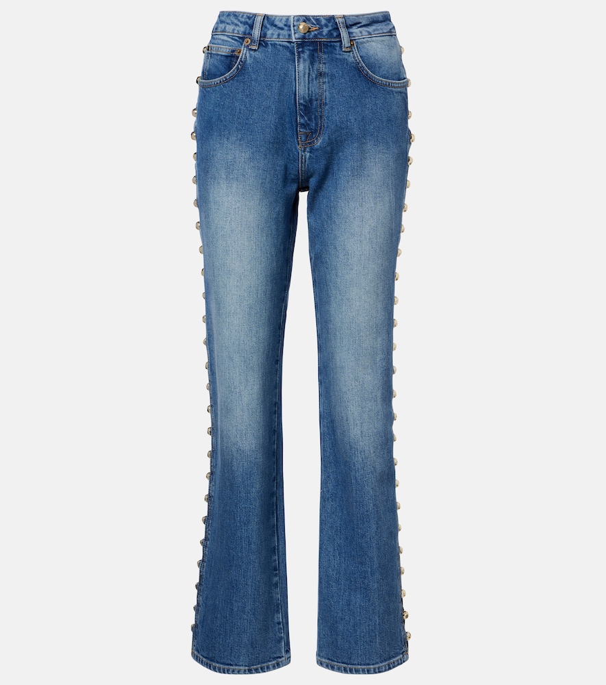 Simkhai Amelia studded straight jeans