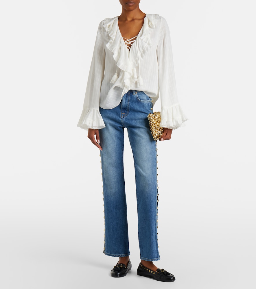  Simkhai Simkhai Amelia Studded Straight Jeans 