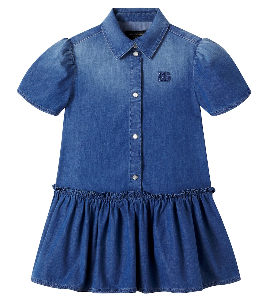 Dolce&Gabbana Kids Blue Dg Denim Dress Y Size 8 - Mytheresa
