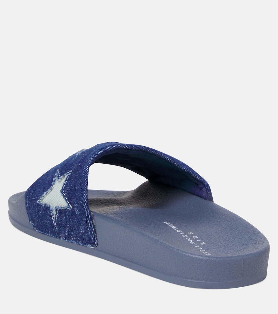  Stella Mccartney Kids Stella Mccartney Kids Bestickte Pantoletten Aus Denim 