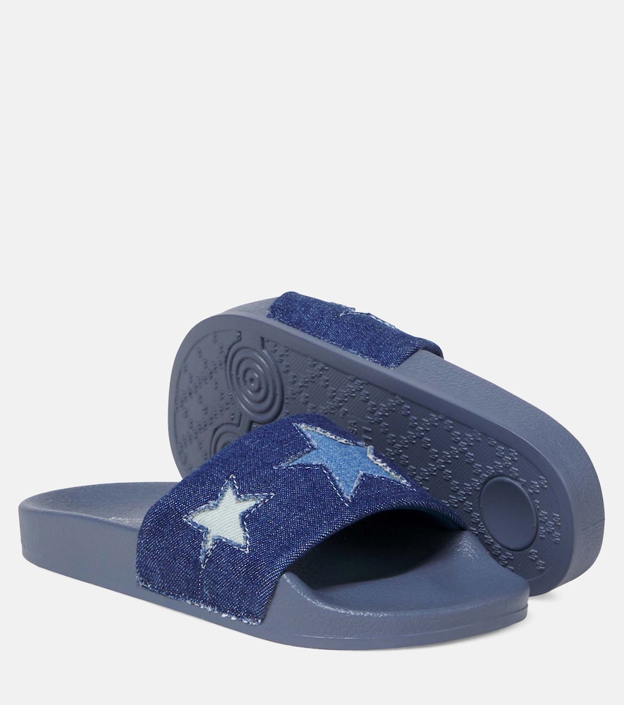  Stella Mccartney Kids Stella Mccartney Kids Bestickte Pantoletten Aus Denim 