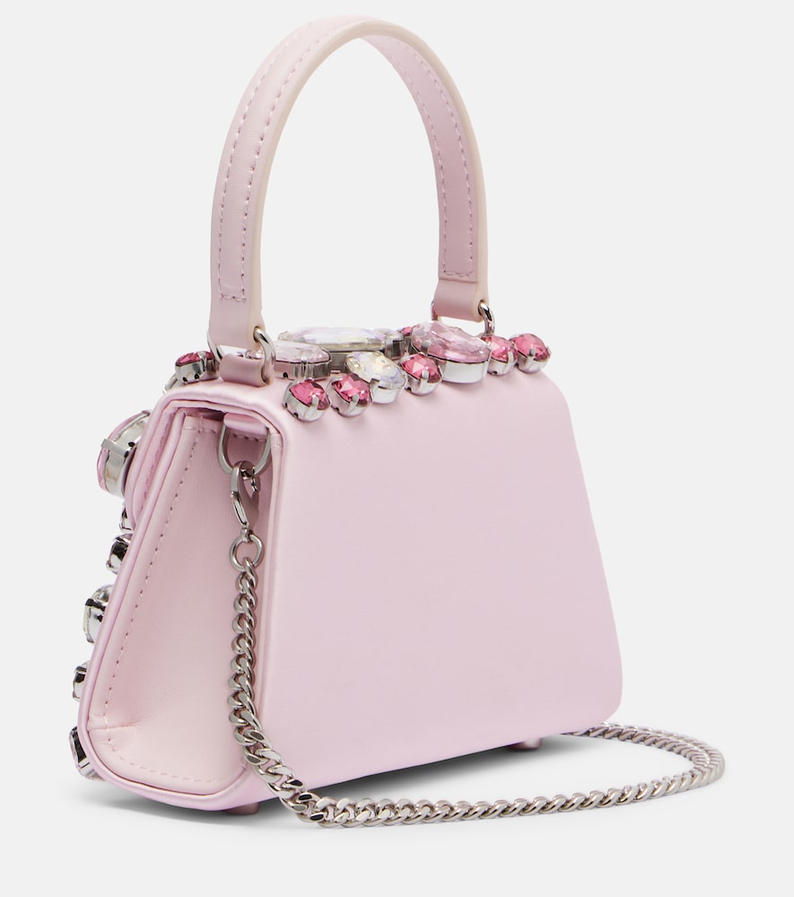  Self-portrait Self-portrait Mini Embellished Satin Top-handle Bag 