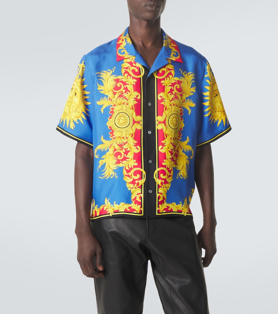  Versace Versace Printed Silk Bowling Shirt 