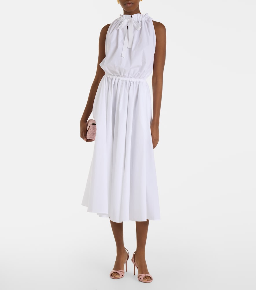 Patou Gathered cotton midi dress