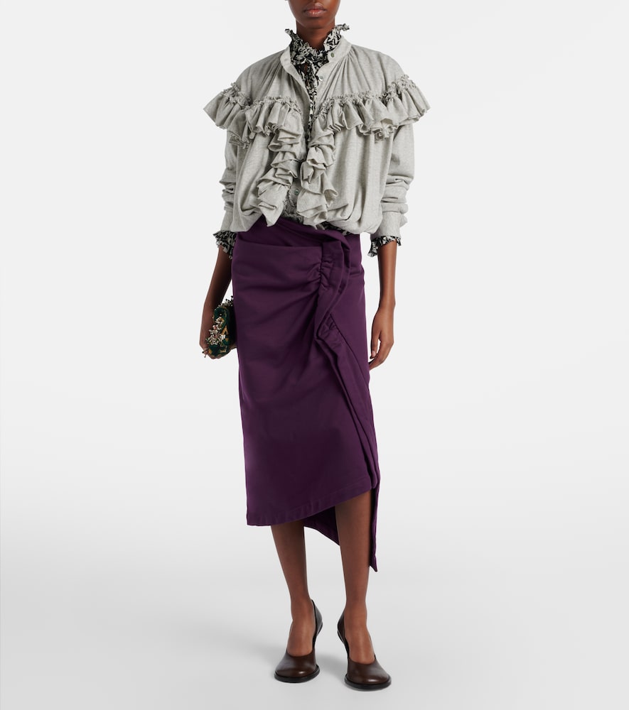 Dries Van Noten Ruffled cotton jersey blouse