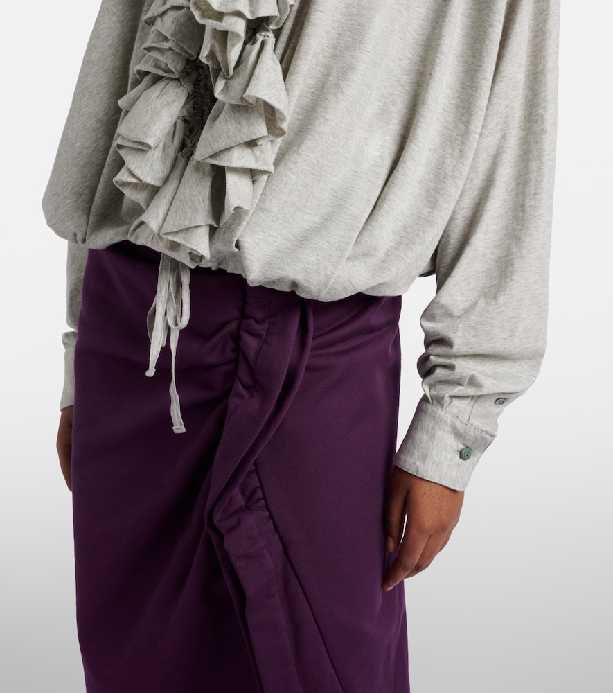  Dries Van Noten Dries Van Noten Ruffled Cotton Jersey Blouse 