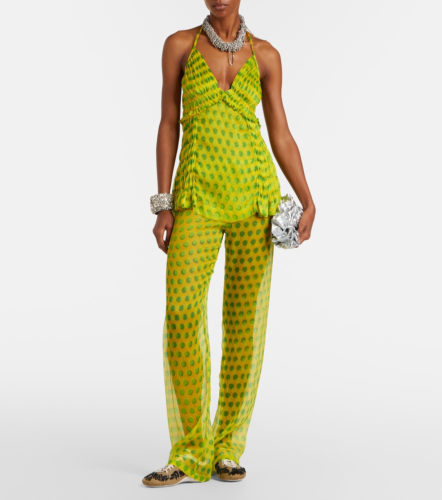  Dries Van Noten Dries Van Noten Top Aus Seide Mit Polka-dots 
