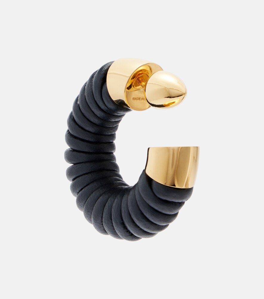  Alaia Alaïa Pendientes De Aro Bobine Con Piel 