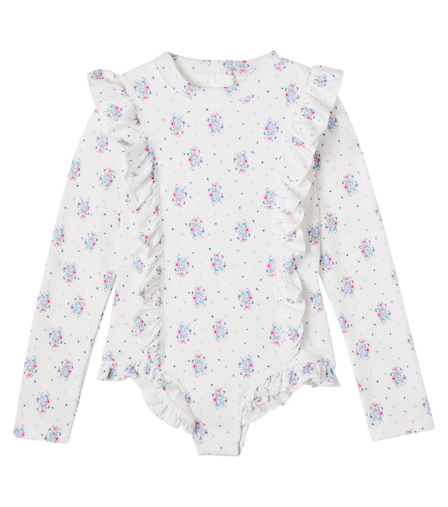 Louise Misha White Aurelie Floral Ruffled Swimsuit Y Size 5 - Mytheresa