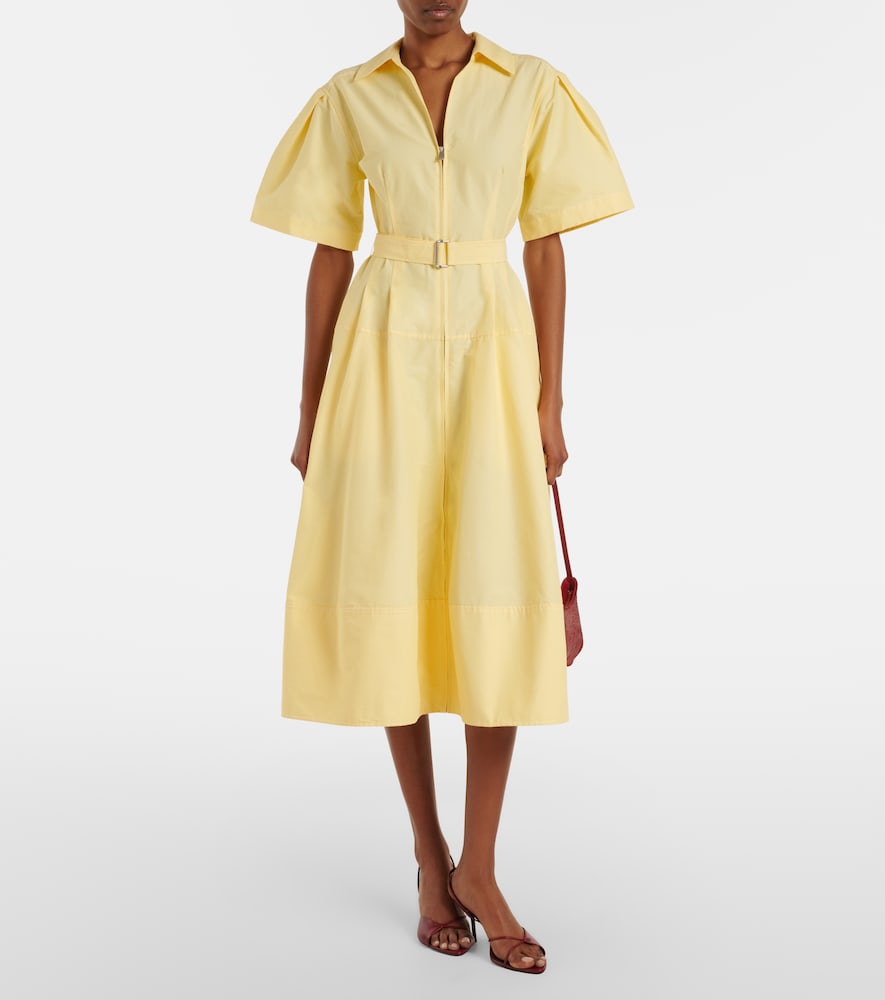 Simkhai Belted cotton-blend shirt dress