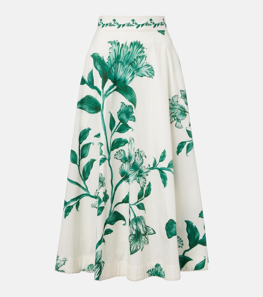 Agua by Agua Bendita Bergamota embellished floral cotton maxi skirt