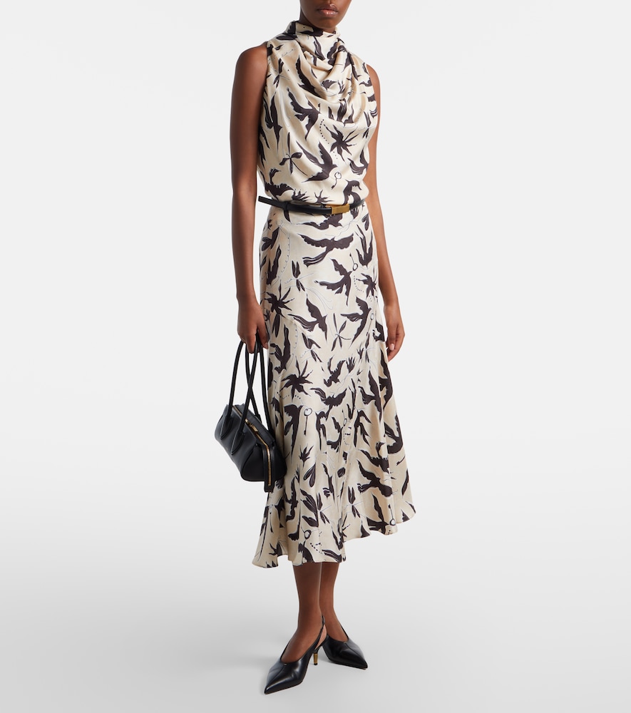 Altuzarra Elton printed silk midi skirt