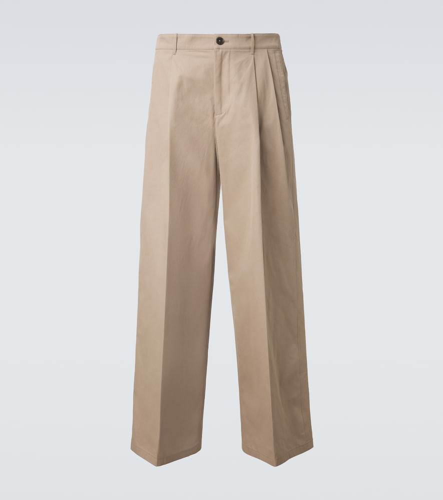 Jil Sander Men's Beige Pleated Cotton Wide-Leg Pants UK Size 36 - Mytheresa