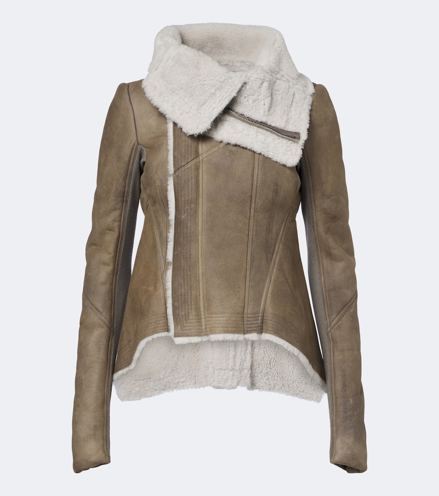 Jacke Naska aus Leder mit Lammfell