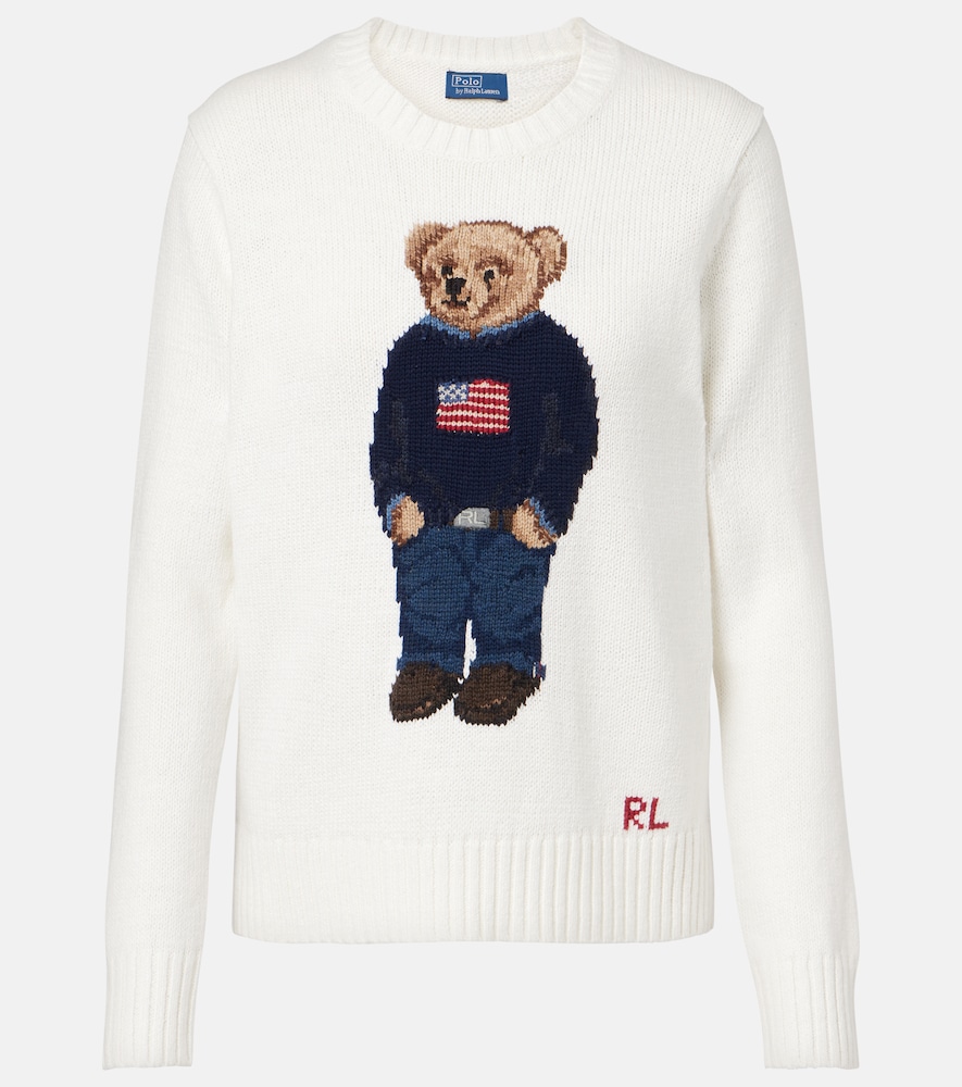 Polo Ralph Lauren Polo Bear Intarsia Linen and Cotton Sweater by Polo Ralph Lauren