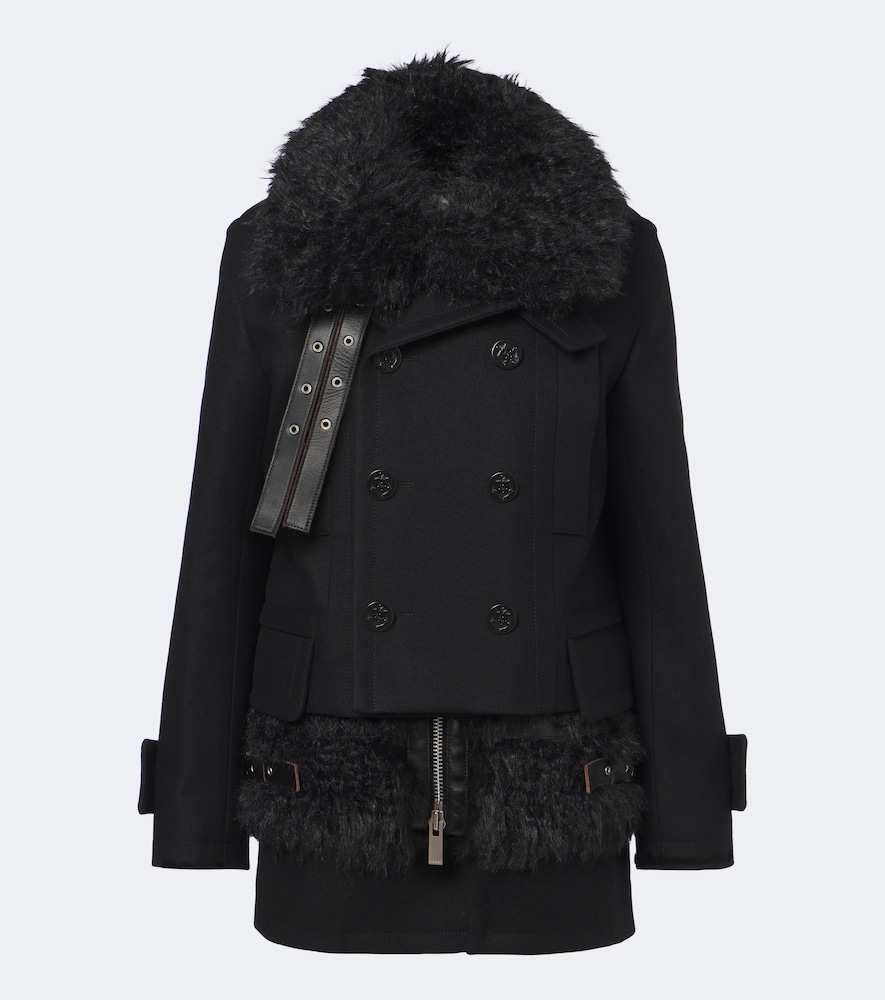 Sacai Manteau en laine et cuir 3970 €