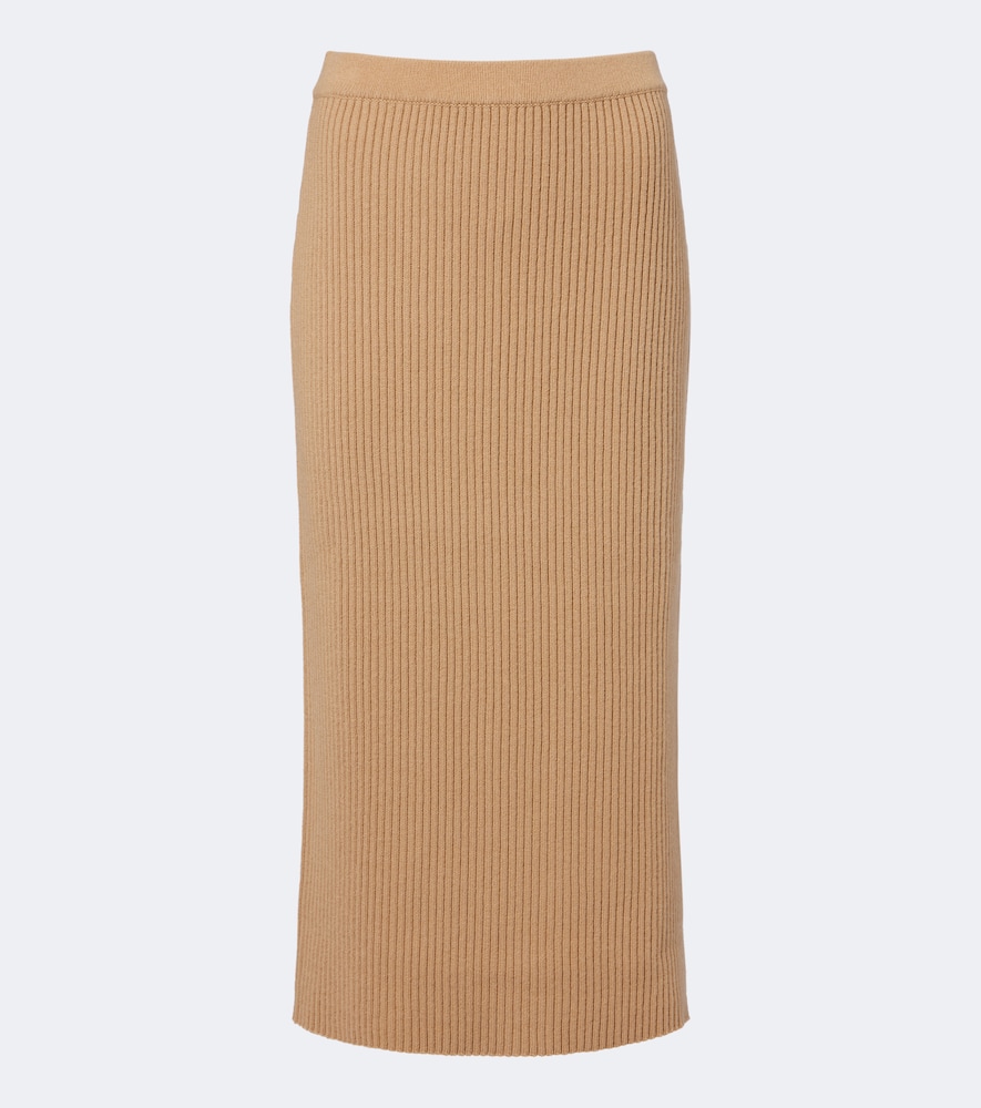 Jardin des Orangers Virgin wool and cashmere midi skirt