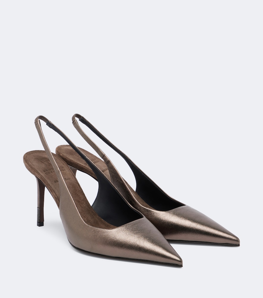 Slingback-Pumps Monili aus Metallic-Leder