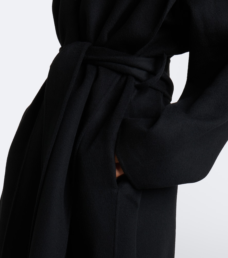 Hooded Wool Wrap Coat