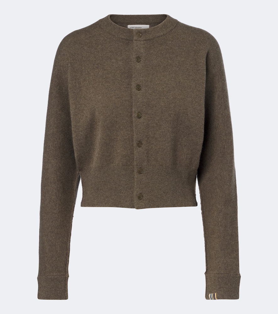Extreme Cashmere N°257 Blouson Cashmere-blend Cardigan In Green