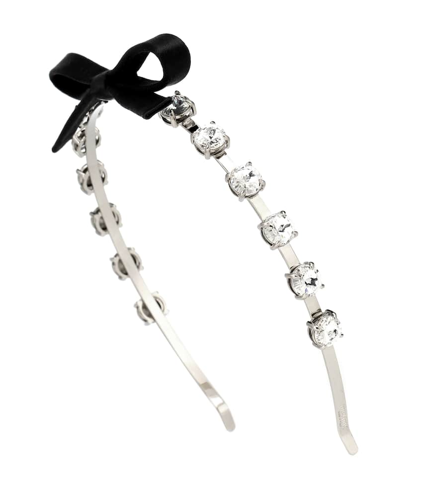 Miu Miu Crystal-embellished Headband In Metallic