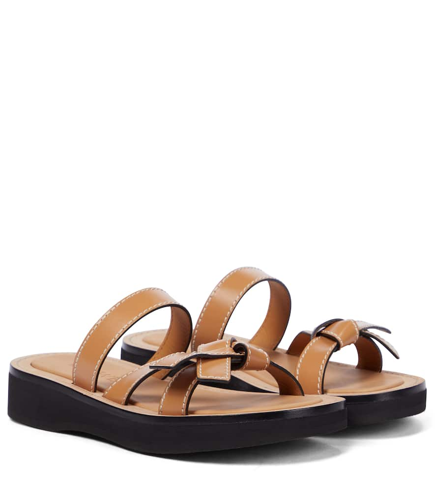 LOEWE GATE LEATHER SANDALS,P00544931