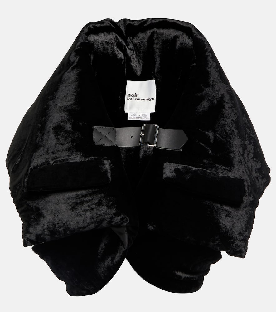 Buckle-trimmed velvet top