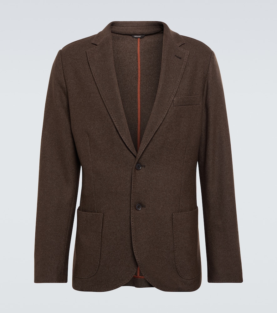 Loro Piana 2b Cashmere And Silk Piqué Blazer In Mochi Stone