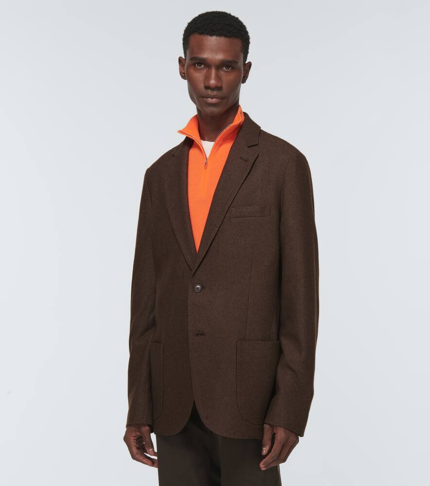 Shop Loro Piana 2b Cashmere And Silk Piqué Blazer In Mochi Stone