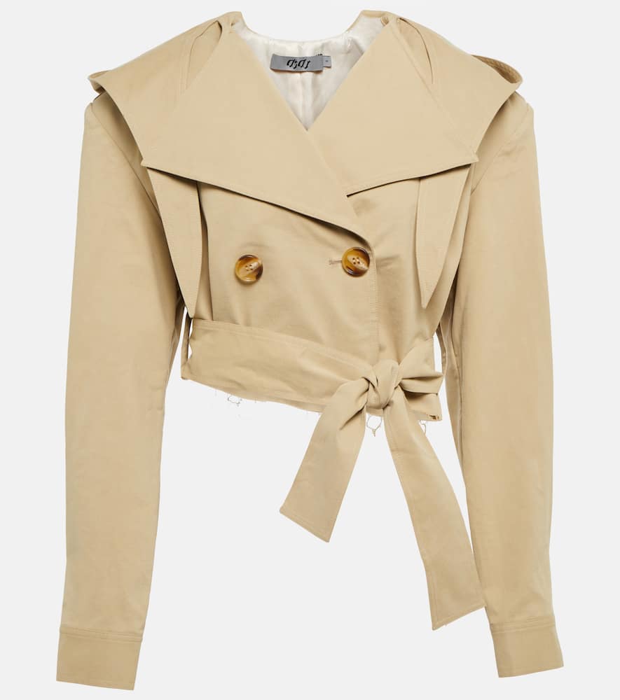 Cropped cotton gabardine jacket