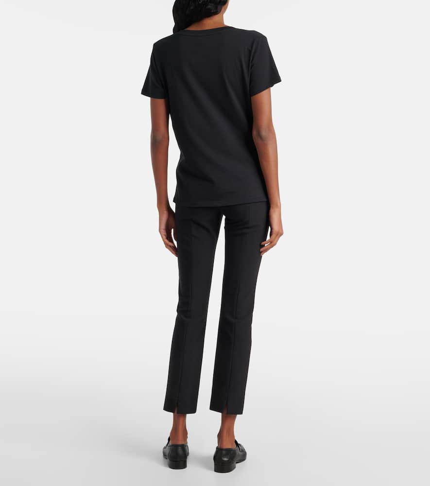 Shop Vince Cotton V-neck T-shirt In Black