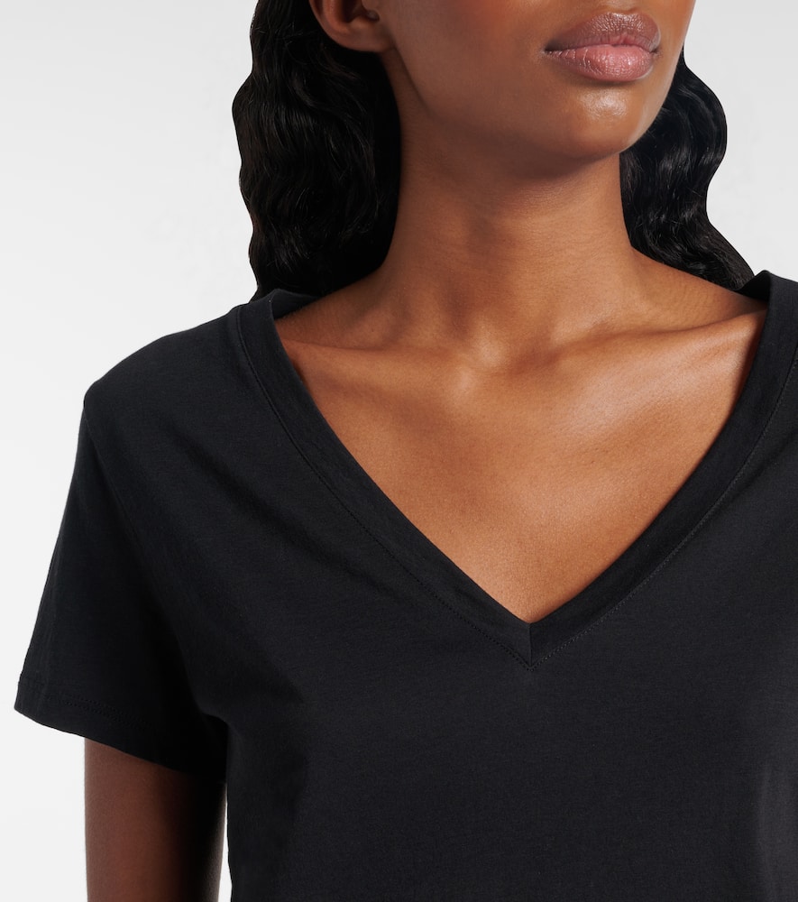 Shop Vince Cotton V-neck T-shirt In Black