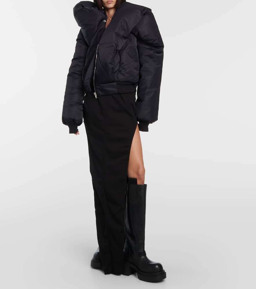 Shop Rick Owens Doll Draped Bomber Jacket In Black