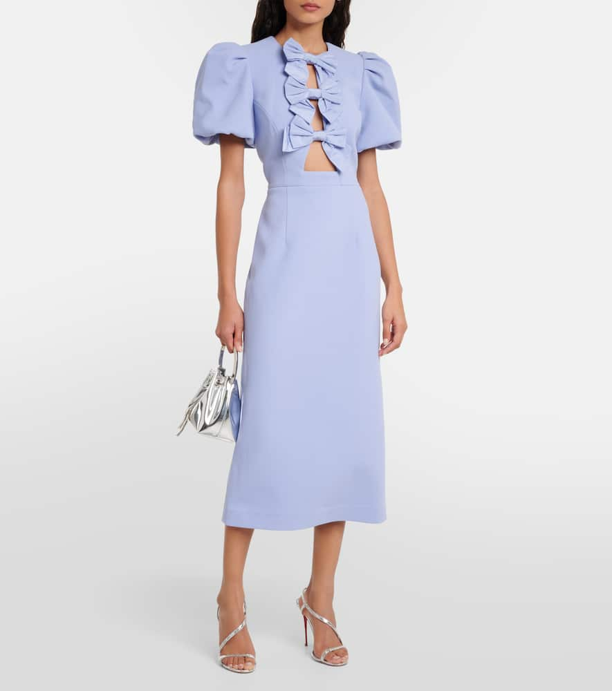 Shop Rebecca Vallance Bridal Annabelle Bow-detail Midi Dress In Blue