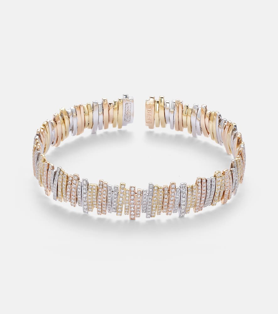 Suzanne Kalan 18kt yellow, rose, and white gold bracelet with diamonds