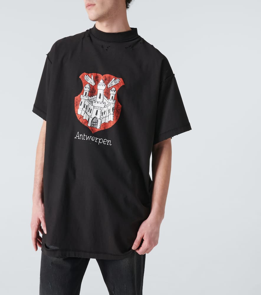 Balenciaga Antwerpen Black Oversize T-shirt In Black
