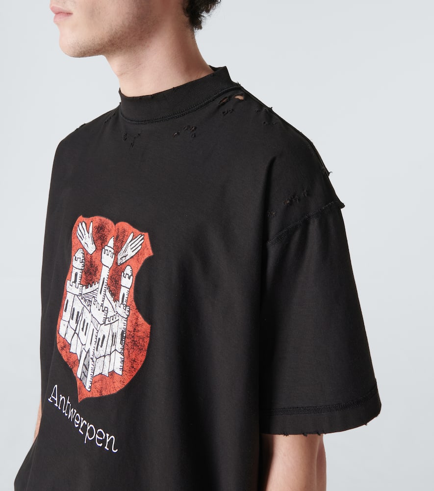 Balenciaga Antwerpen Black Oversize T-shirt In Black